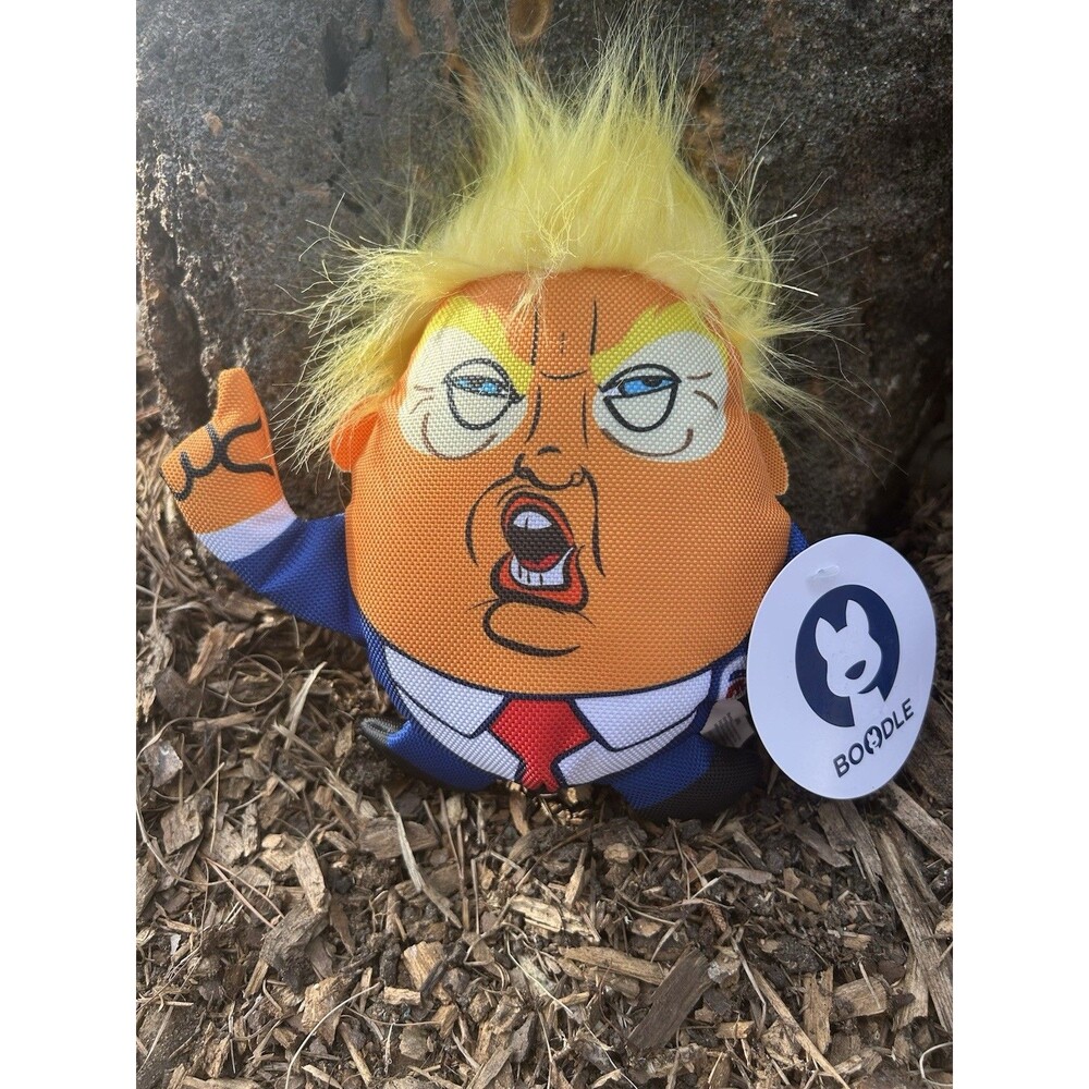 Donald Trump USA Political Parody Pet Dog Chew Toy with Squeaker